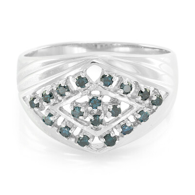 Anillo de hombre en plata con Diamante fantasía