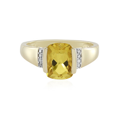Anillo en oro con Berilo dorado