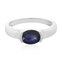 Anillo en plata con Zafiro azul de Madagascar