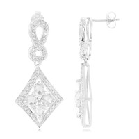 Pendientes en plata con Zafiro blanco