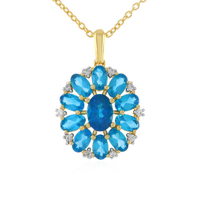 Collar en plata con Apatita azul neón