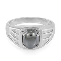 Anillo de hombre en plata con Hematita