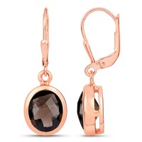 Pendientes en plata con Cuarzo ahumado