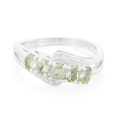 Anillo en plata con Granate verde menta de Merelani