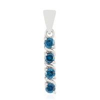 Colgante en plata con Diamante azul I3