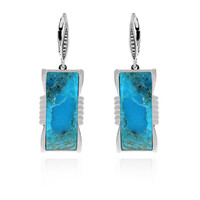 Pendientes en plata con Turquesa azul del Mohave Kingman (Faszination Türkis)