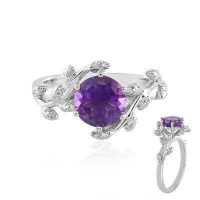 Anillo en plata con Amatista de Zambia