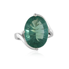 Anillo en plata con Fluorita verde