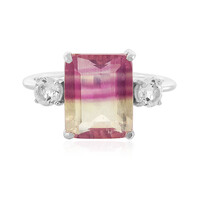 Anillo en plata con Fluorita multicolor
