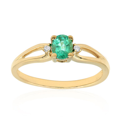 Anillo en oro con Esmeralda de Zambia AAA