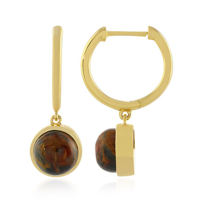 Pendientes en plata con Piertersita dorada