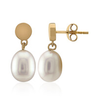 Pendientes en plata con Perla Freshwater
