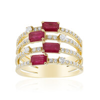 Anillo en oro con Rubí de Mozambique AAA (CIRARI)