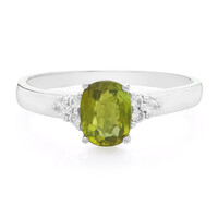 Anillo en plata con Turmalina cuprífera