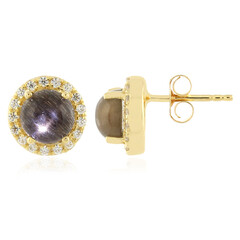 Pendientes en plata con Piedra del sol ojo de gato
