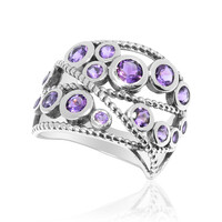 Anillo en plata con Amatista de Zambia