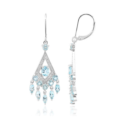 Pendientes en plata con Topacio azul cielo