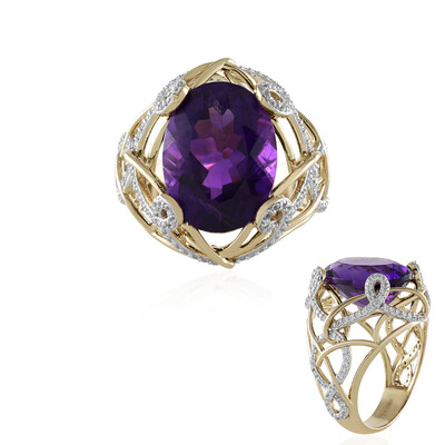 Anillo en oro con Amatista de Zambia (SUHANA)
