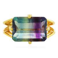 Anillo en plata con Fluorita multicolor