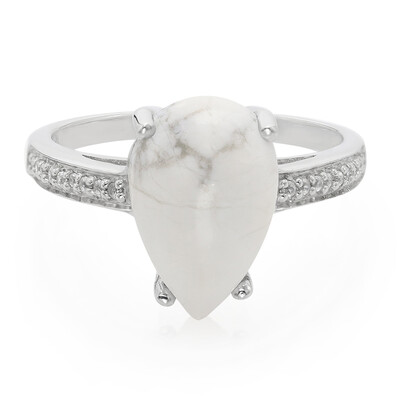 Anillo en plata con Howlita