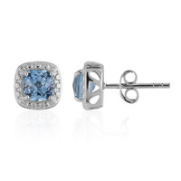 Pendientes en plata con Topacio azul cielo