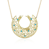 Collar en oro con Apatita azul neón (Ornaments by de Melo)