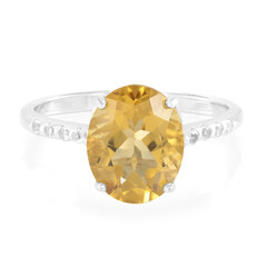 Anillo en plata con Cuarzo champán
