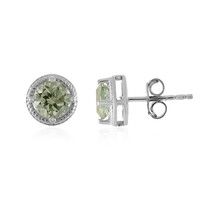 Pendientes en plata con Amatista verde