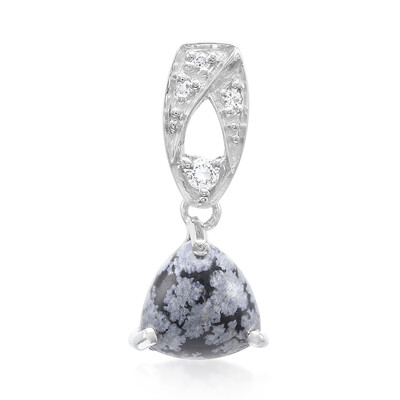 Colgante en plata con Obsidiana Copo de Nieve