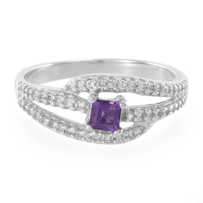 Anillo en plata con Amatista de Zambia