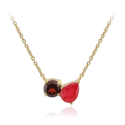 Collar en plata con Cuarzo rojo pastel