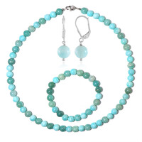 Set en plata con Amazonita