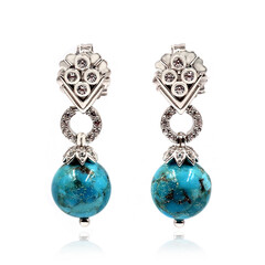Pendientes en plata con Turquesa (Dallas Prince Designs)