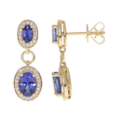 Pendientes en oro con Tanzanita AAA (CIRARI)