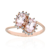 Anillo en oro con Morganita rosa