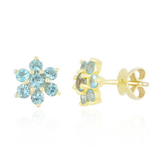 Pendientes en oro con Turmalina nigeriana paraiba