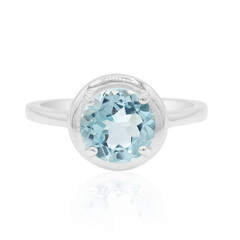 Anillo en plata con Topacio azul cielo