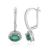 Pendientes en oro con Esmeralda de Zambia