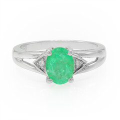 Anillo en plata con Esmeralda de Bahía