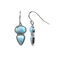 Pendientes en plata con Larimar