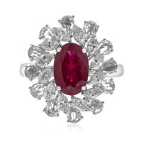 Anillo en oro con Rubí de Mozambique AAA (CIRARI)