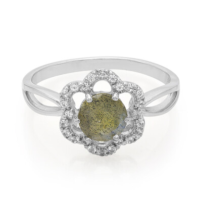 Anillo en plata con Espectrolita