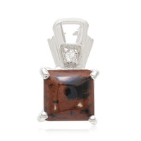 Colgante en plata con Obsidiana caoba