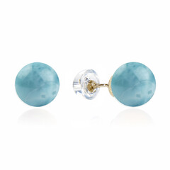 Pendientes en oro con Larimar