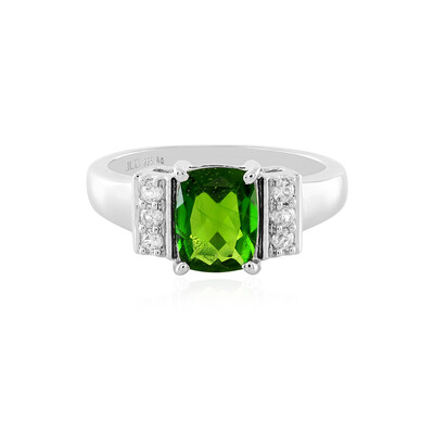 Anillo en plata con Diópsido de Rusia