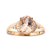 Anillo en oro con Morganita AAA
