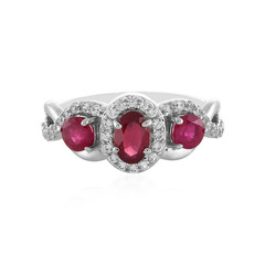 Anillo en plata con Rubí de Madagascar
