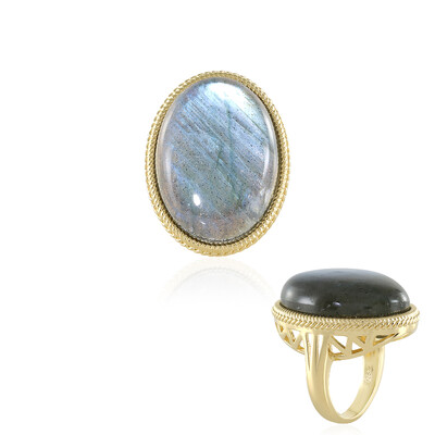 Anillo en plata con Labradorita