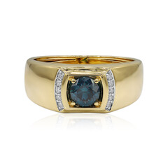 Anillo en oro con Diamante azul VS1