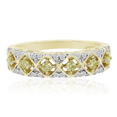 Anillo en oro con Diamante amarillo canario